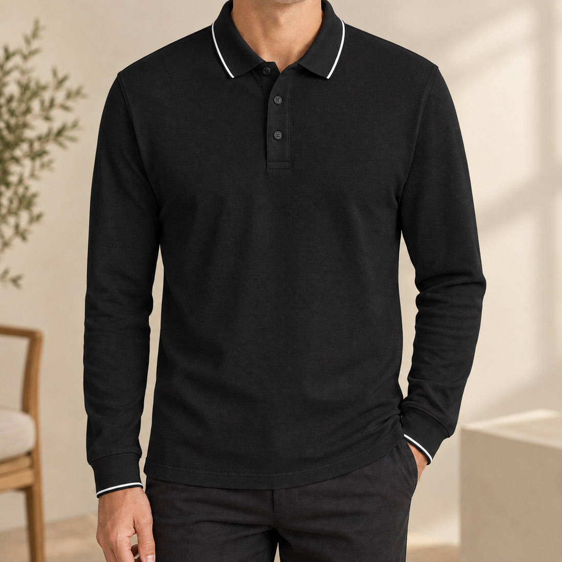 Raymond Slim Polo - Black