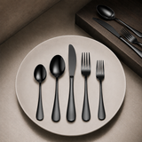 Florian Polished Flatware Set - Black