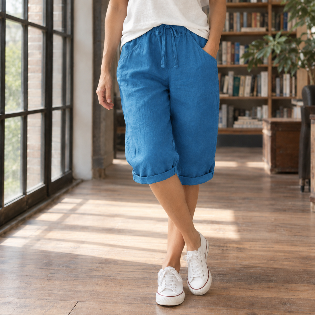 Olympia-Louise Relaxed Capri Pants - As Pictured