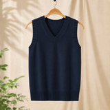 Arend V-Neck Sweater - Navy Blue