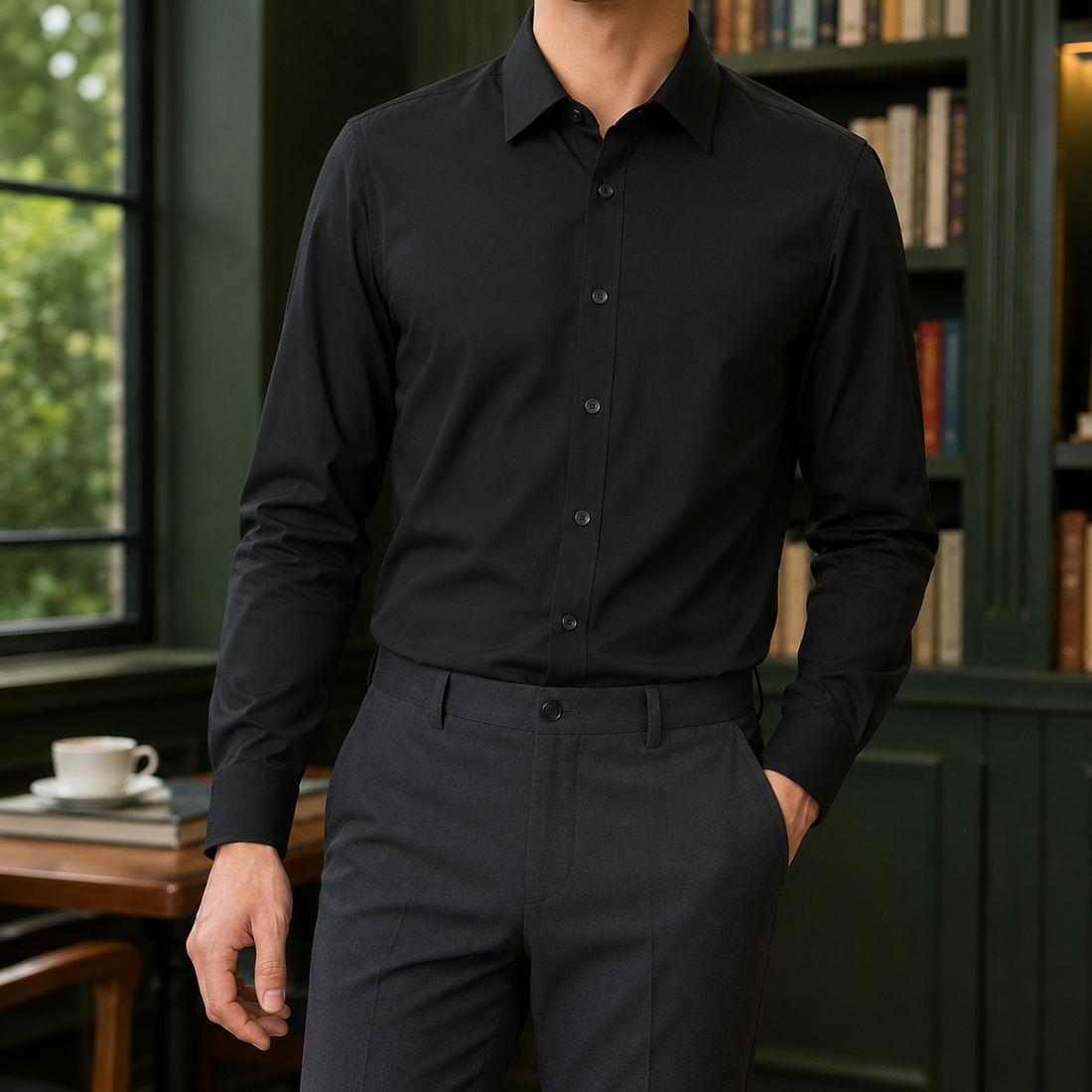 Roland Slim Shirt - Black