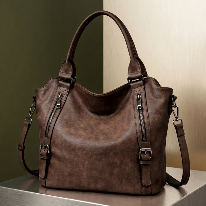 Valencia Buckled Tote - Coffee