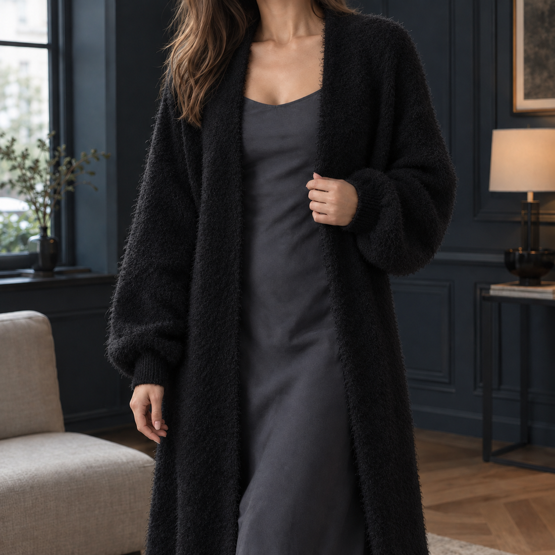 Isla-Grace Longline Cardigan - Black