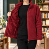 Meredith-Hope Fleece Jacket - Dark Red Coral