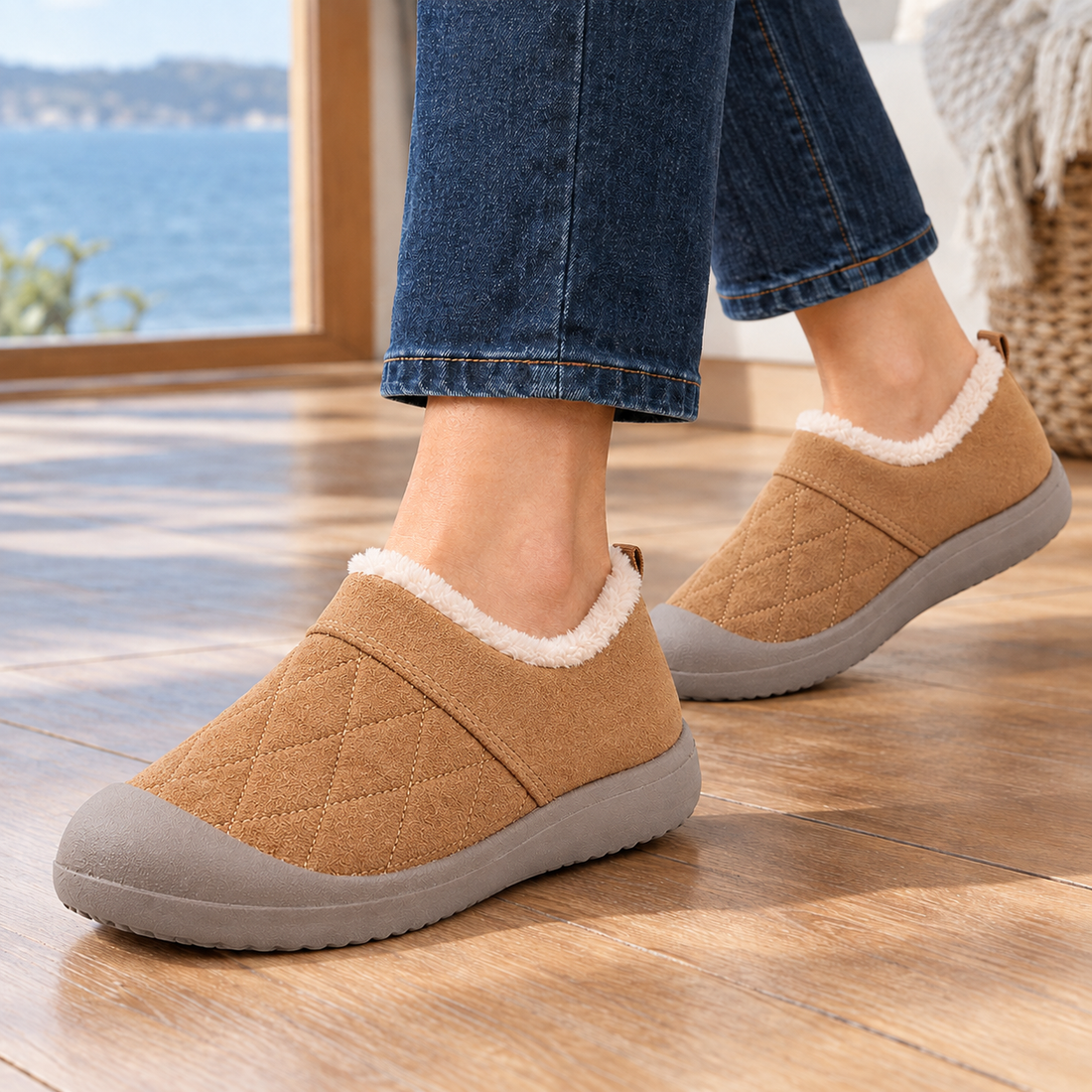 Sanguineti Quilted Shoes - Camel