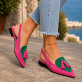 Lecce Tassel Slingbacks - Pink And Green