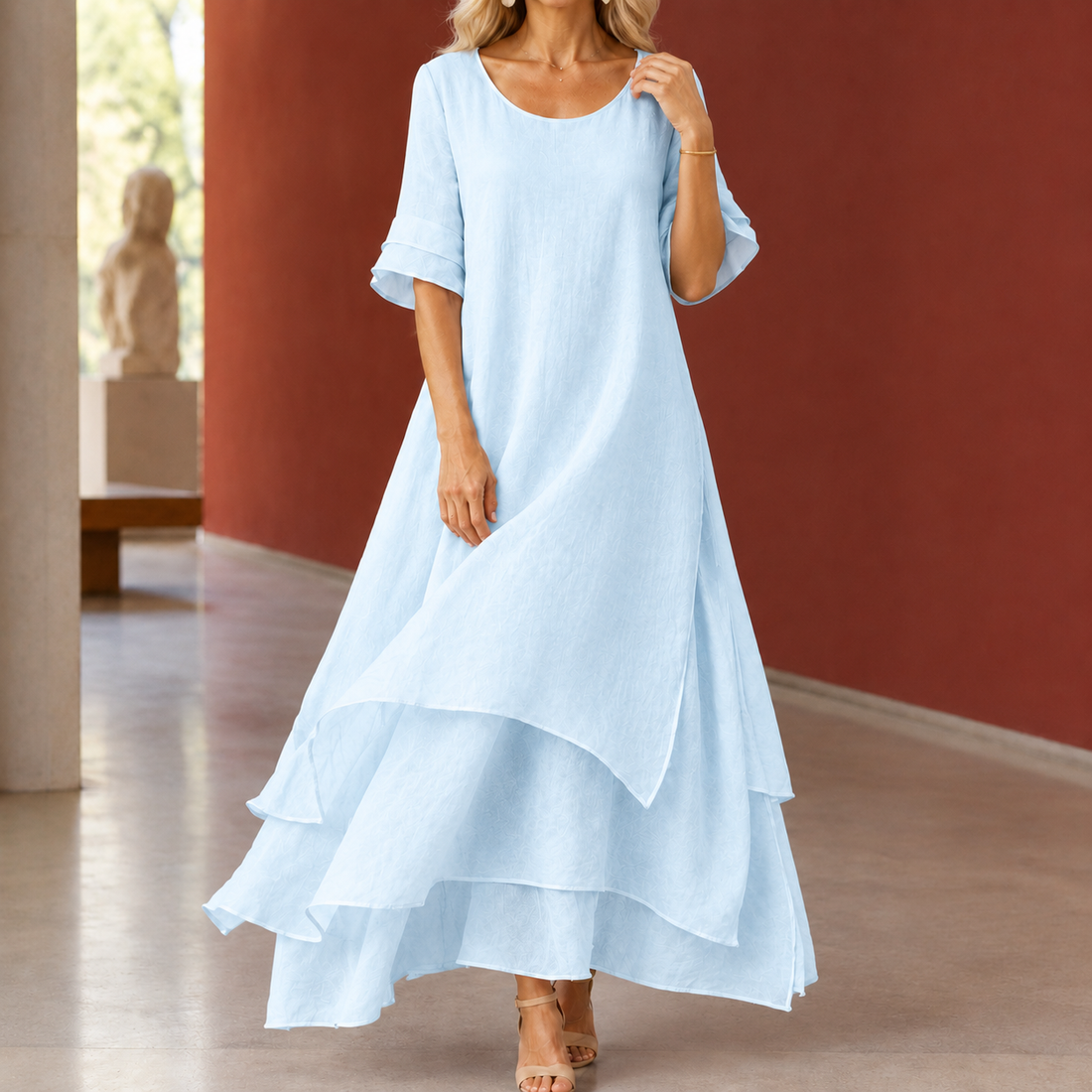 Sabina-Elise Layered Maxi Dress - Blue
