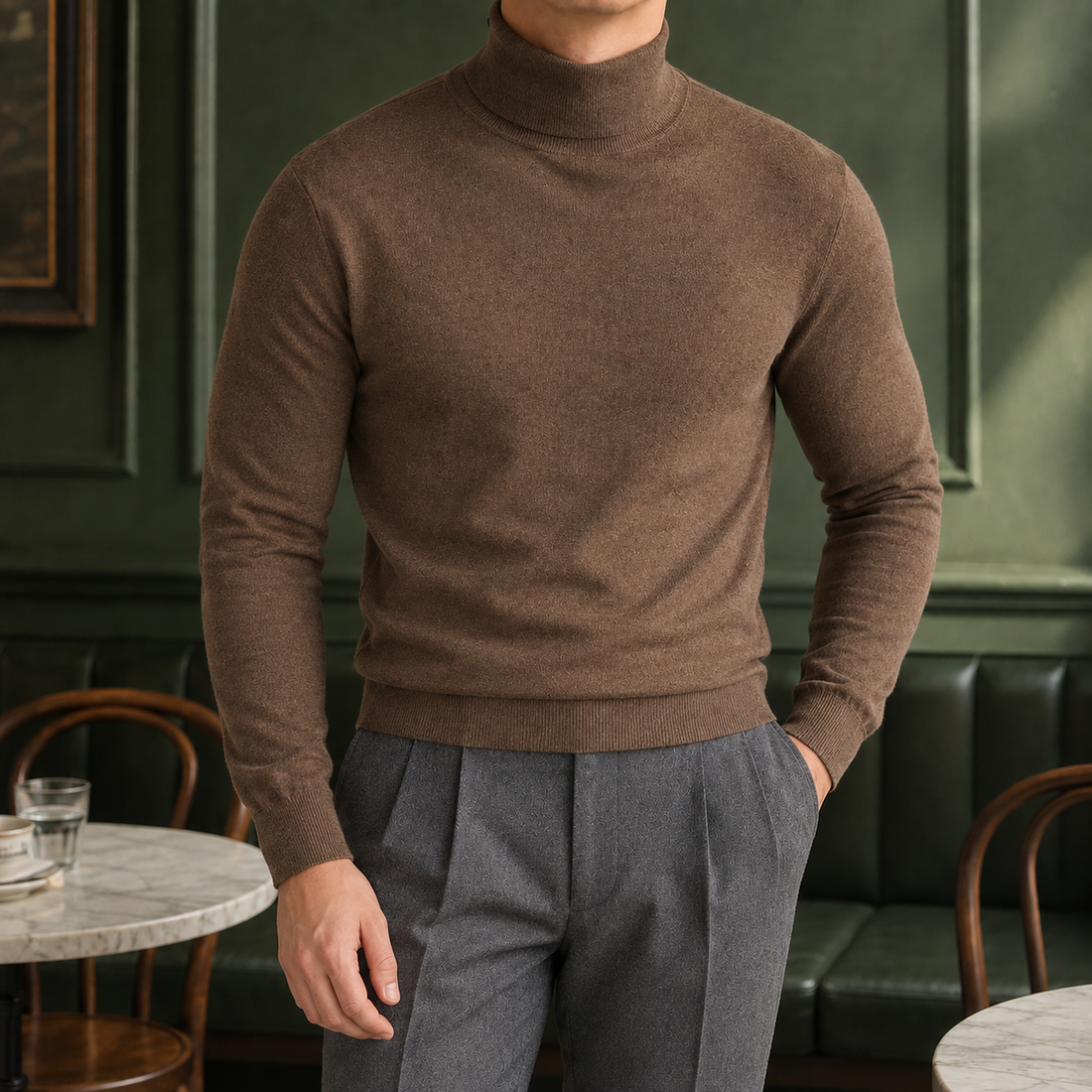Marcel Turtleneck Sweater - Brown