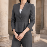 Catriona Peplum Blazer - Gray Suit