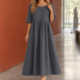Marissa-Kate Gathered Maxi Dress - Dark Gray