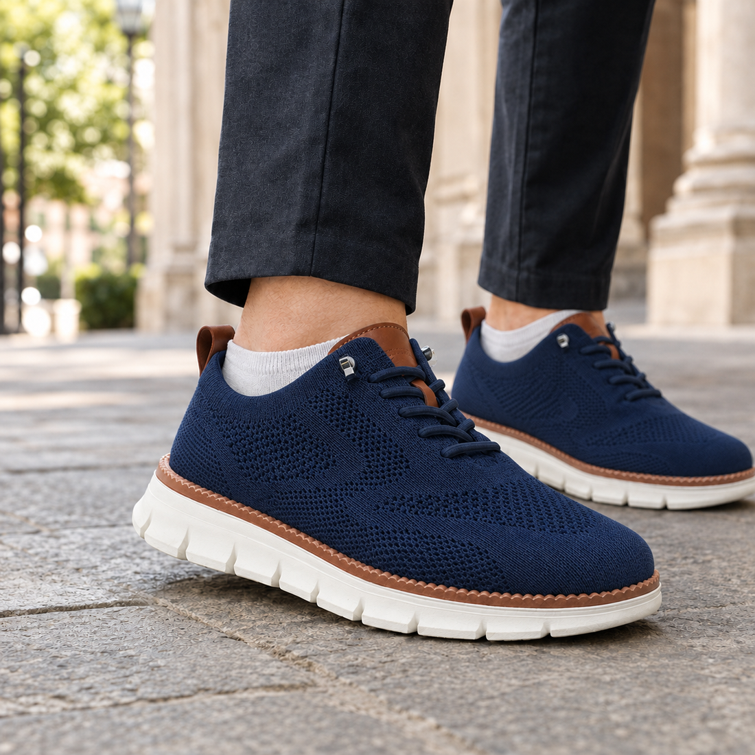 Borromeo-Vita Knit Sneakers - Dark Blue