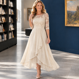 Mireille-Eve Asymmetric Dress - Cream