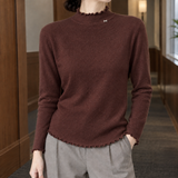 Selene-Marie Lettuce Edge Sweater - Coffee