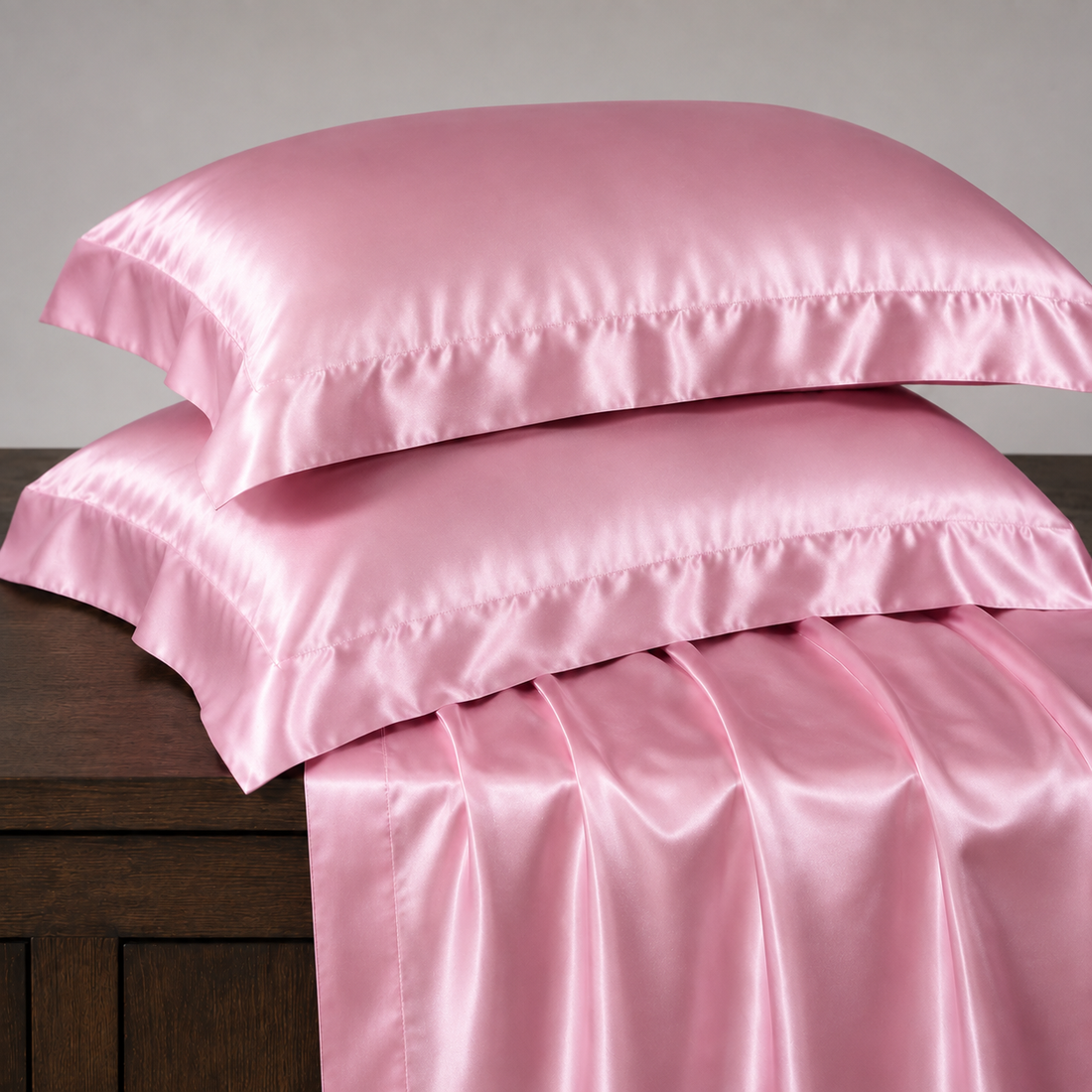 Woodmere Satin Pillowcases - Pink