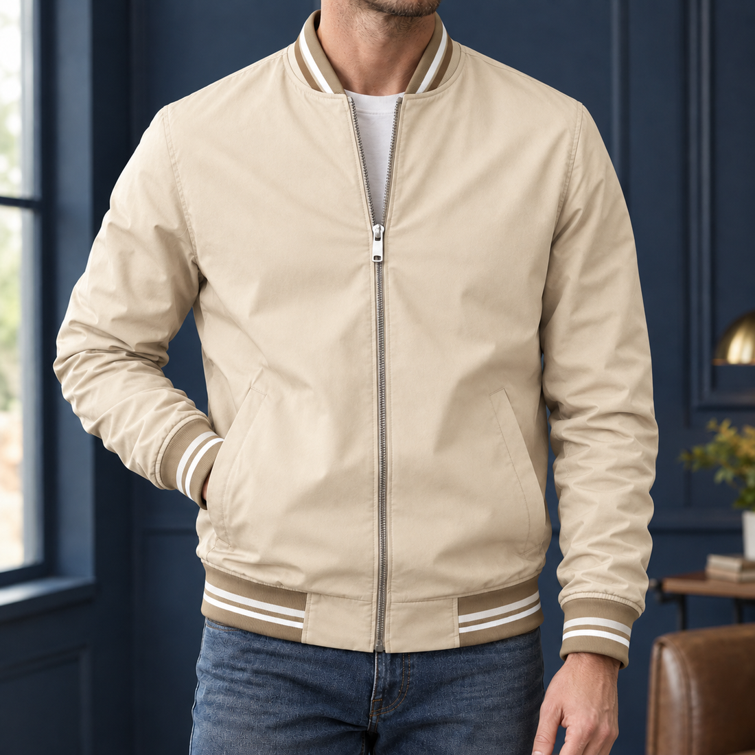 Magnus Varsity Jacket - Off White