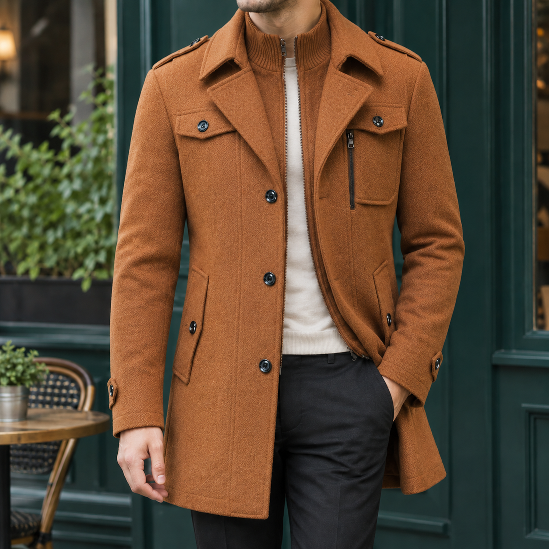 Macaire Layered Jacket - Camel