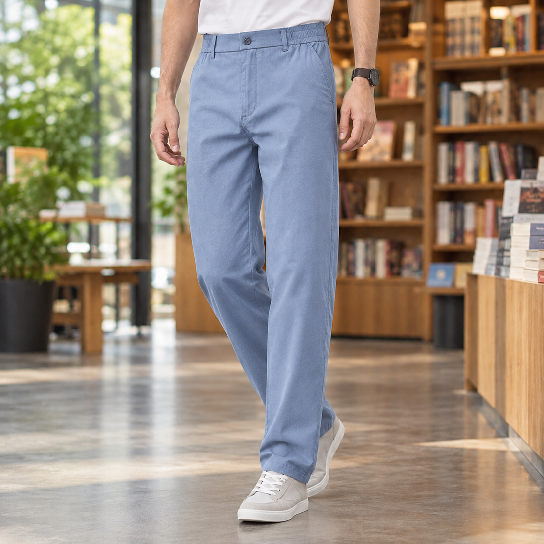 Adam Straight Leg Pants - Blue