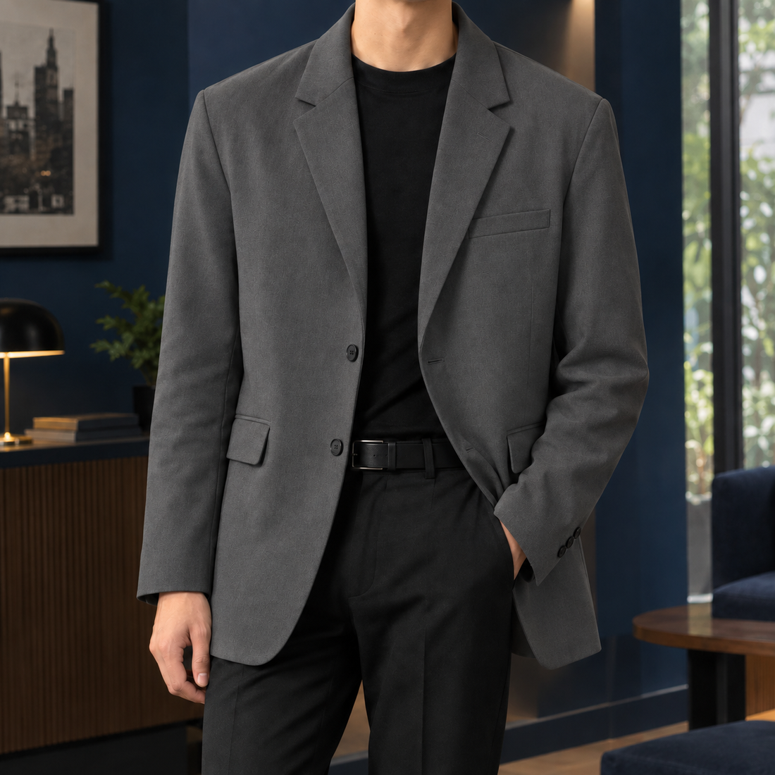 Bartholomew Relaxed Blazer - Dark Gray