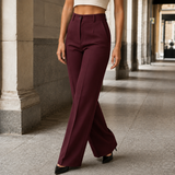 Mabel-Rose Wide Leg Pants - Wine Red
