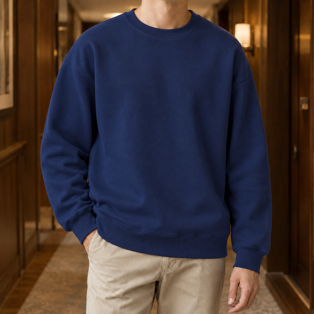 Thibault Relaxed Sweatshirt - Navy Blue