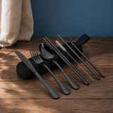 Caleb Travel Cutlery Set - Black