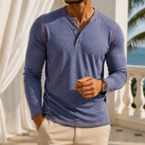 Henry Contrast Henley - Blue