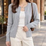 Catriona-Rae Fine Knit Cardigan - Gray