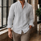 Knox Stand Collar Shirt - Hellgrau