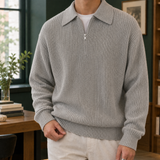 Knox Quarter Zip Sweater - Light Gray