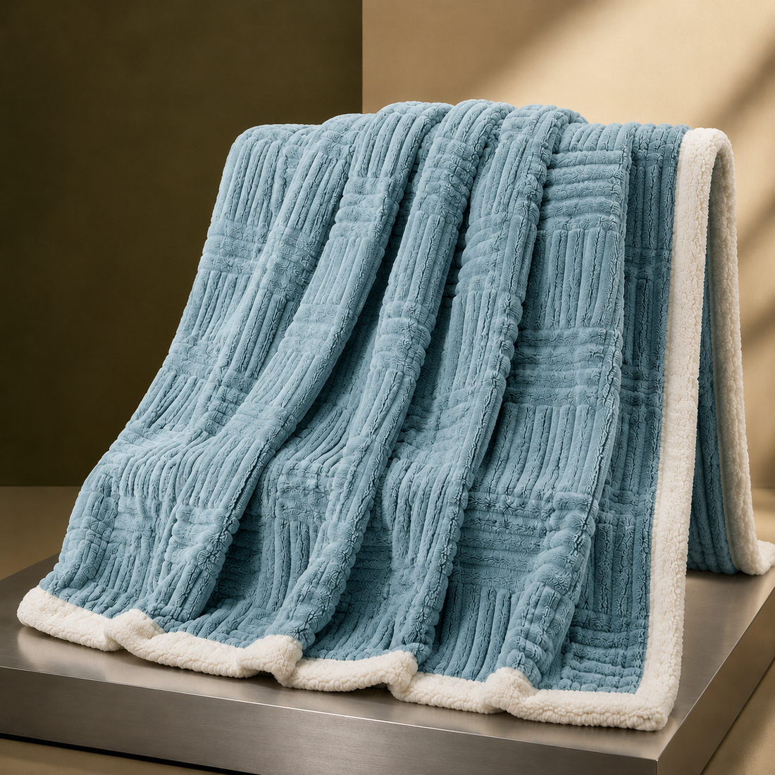 Elmwood Geometric Throw - Peninsula Blue