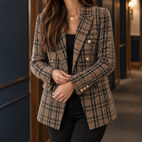Renata-Faye Plaid Blazer - Brown