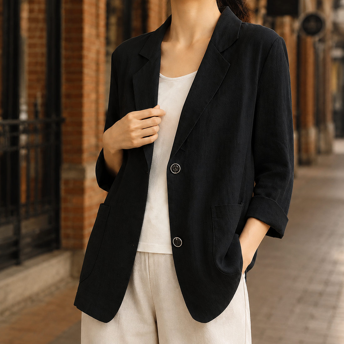 Giselle-Louise Tailored Blazer - Black
