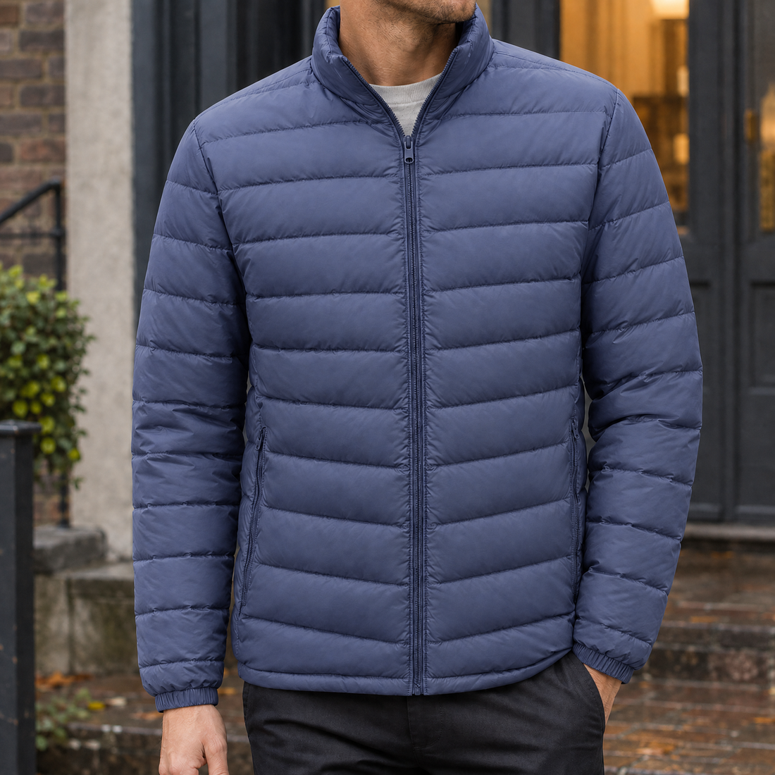 Oliver Puffer Jacket - Fog Blue