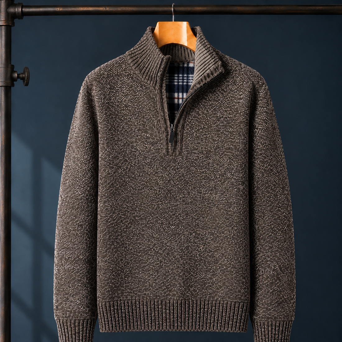 Rocco Quarter-Zip Sweater - Brown
