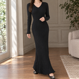 Ramona-Lane Pleated Maxi Dress - Black
