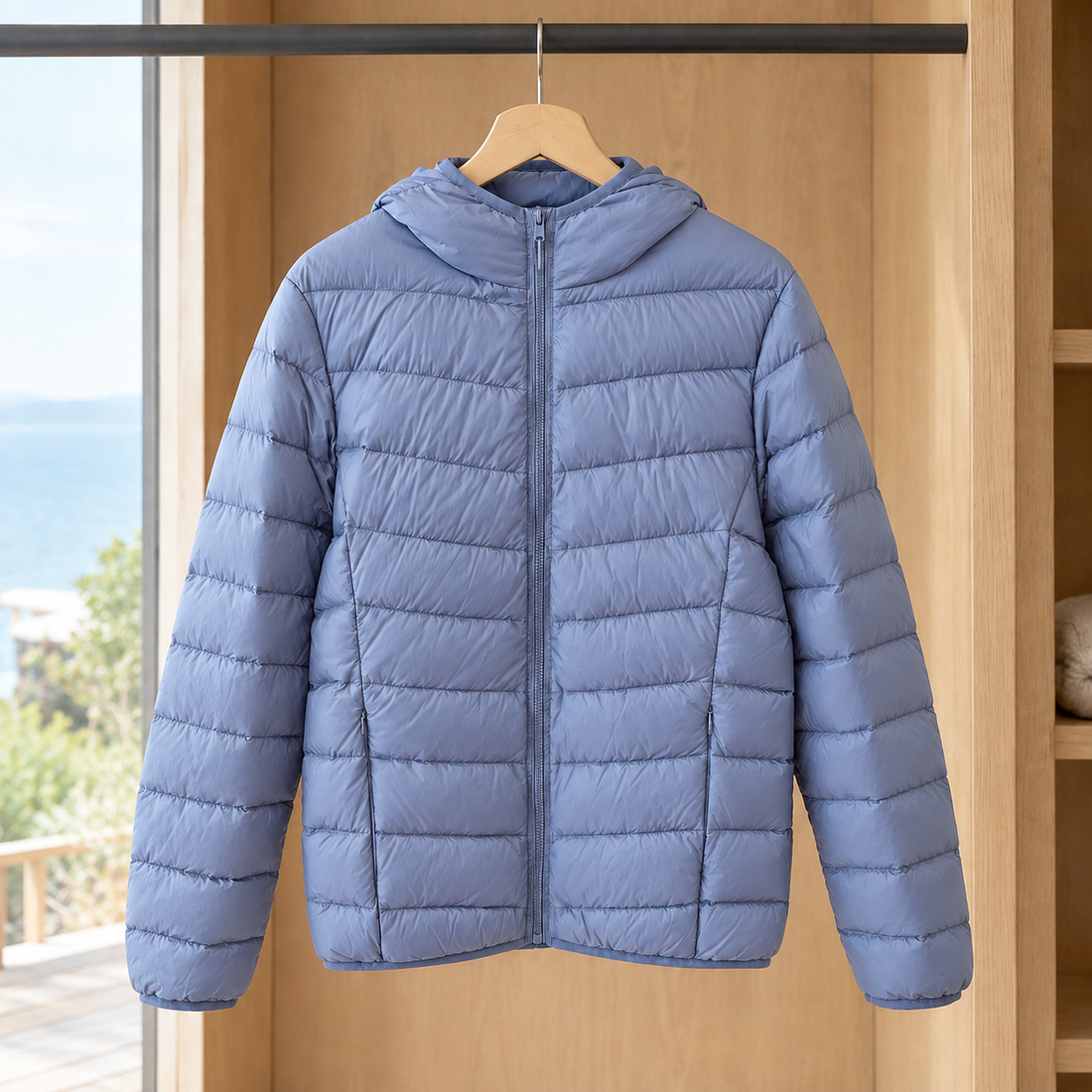 Briony-Pearl Quilted Jacket - Haze Blue