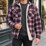 Dario Plaid Lined Jacket - Burgundy Plaid