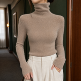 Ophelia-Lane Turtleneck Sweater - Camel