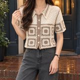 Thea Crochet Cardigan - Apricot