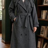 Audrina-June Cashmere Coat - Gray