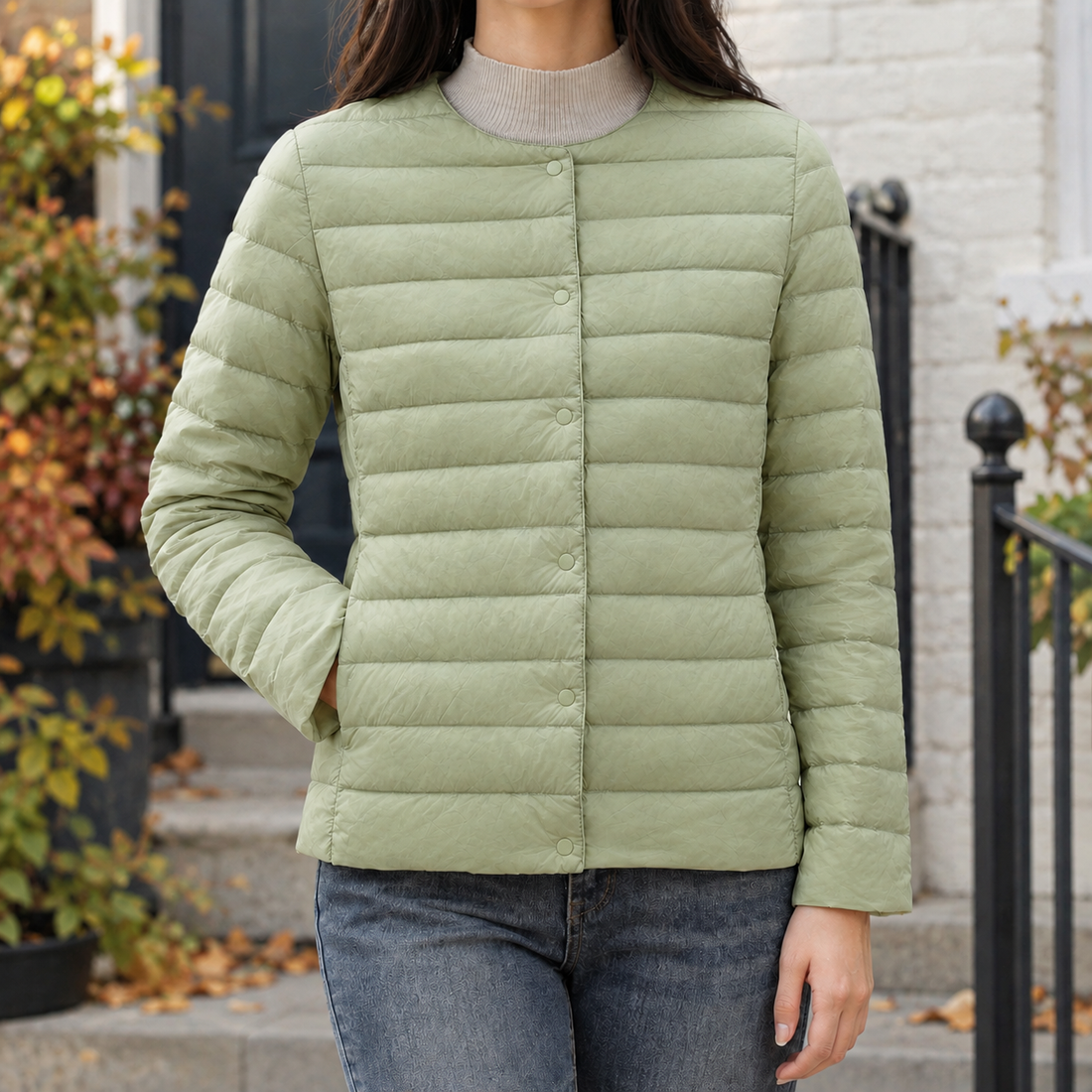 Benedetta Quilted Jacket - Matcha Green