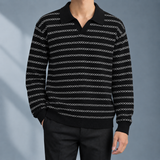 Hendrik Striped Polo - Black