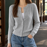 Ernestine-Grace Cable Cardigan - Gray