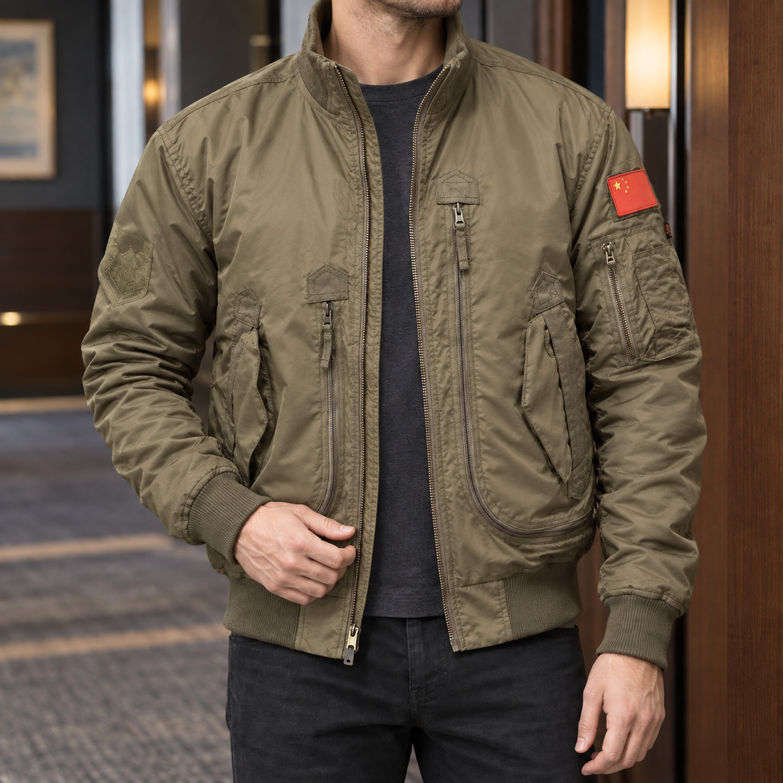 Lewis Pilot Jacket - Khaki