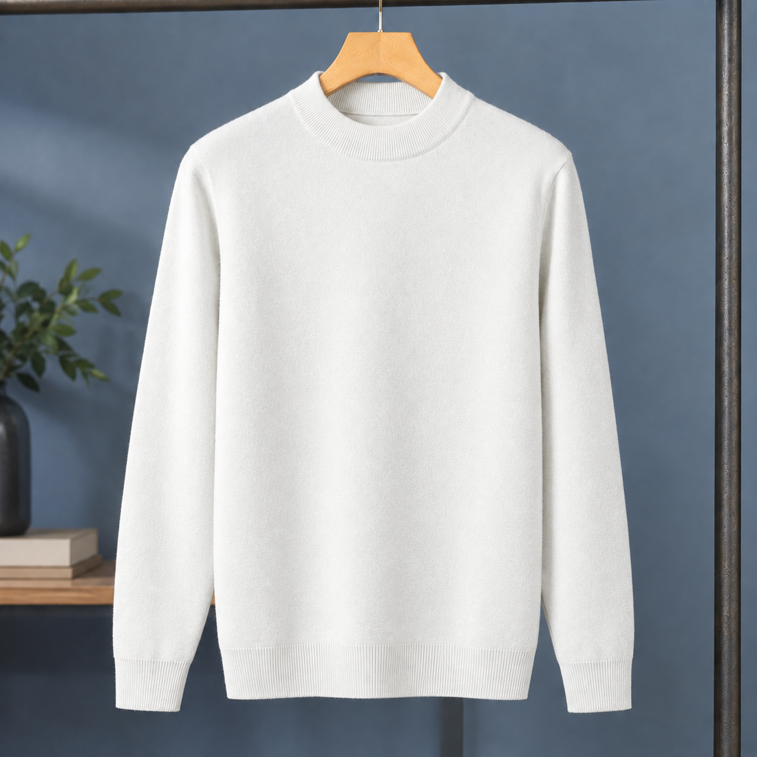 Valentin Mock Neck Sweater - White