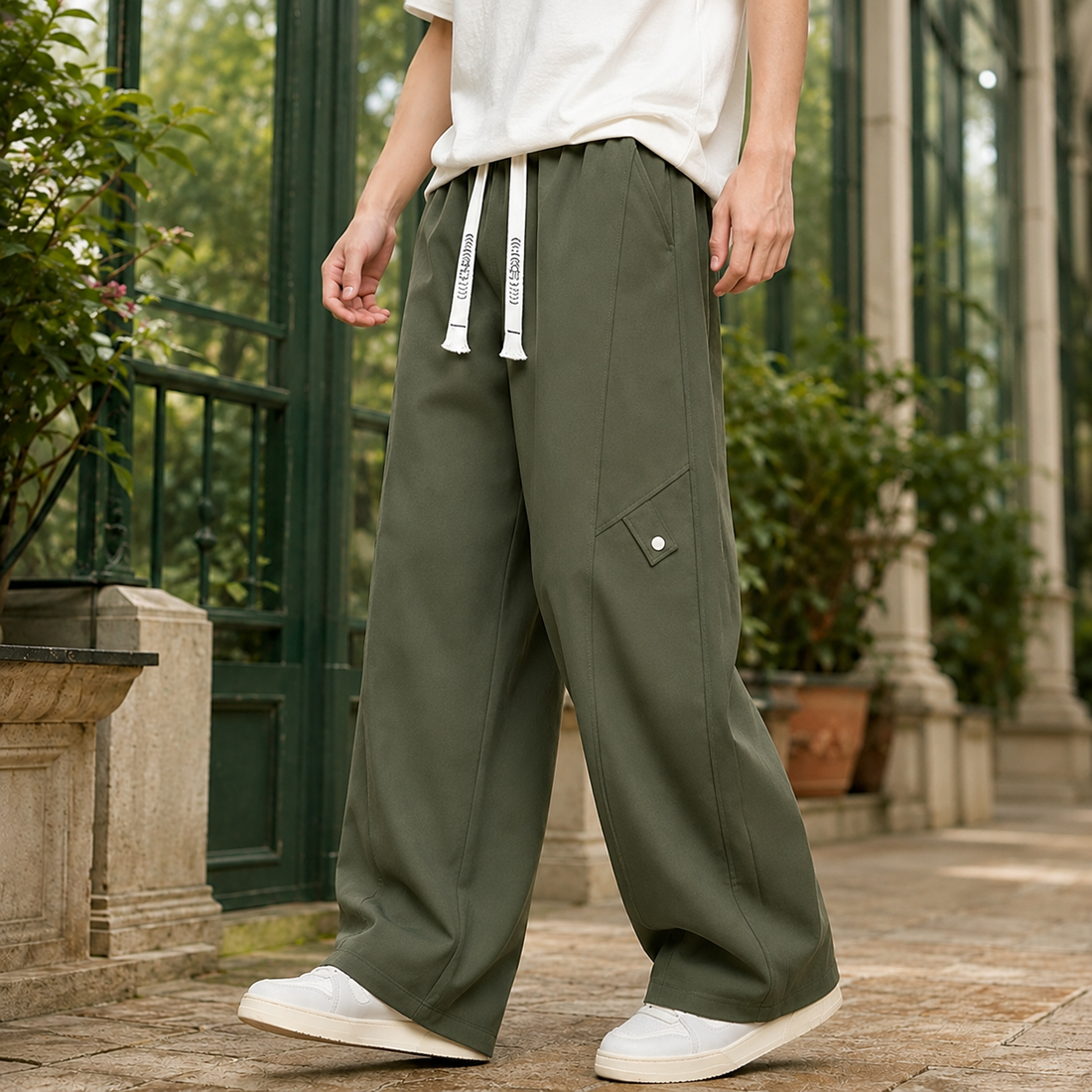 Esteban Wide Leg Pants - Green