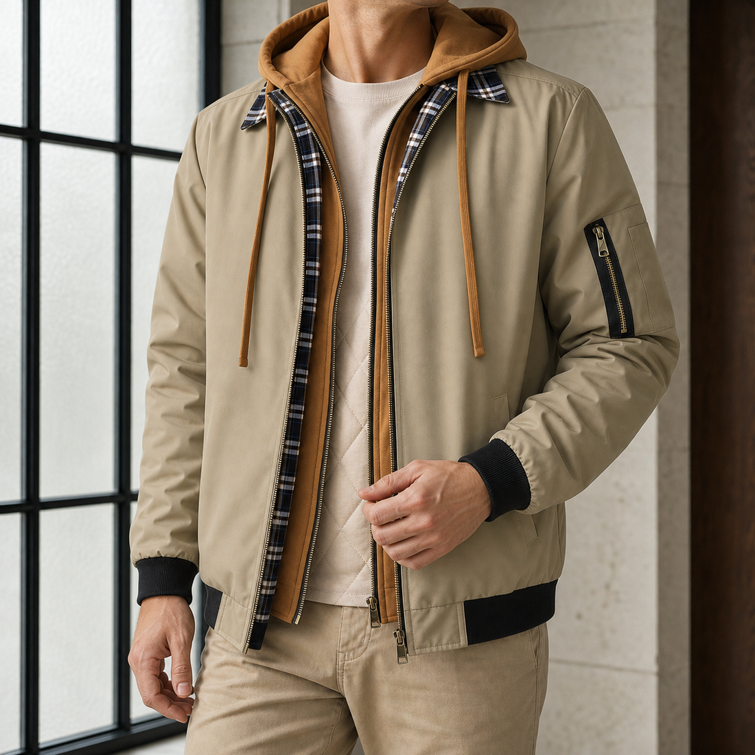 Mason Layered Jacket - Khaki