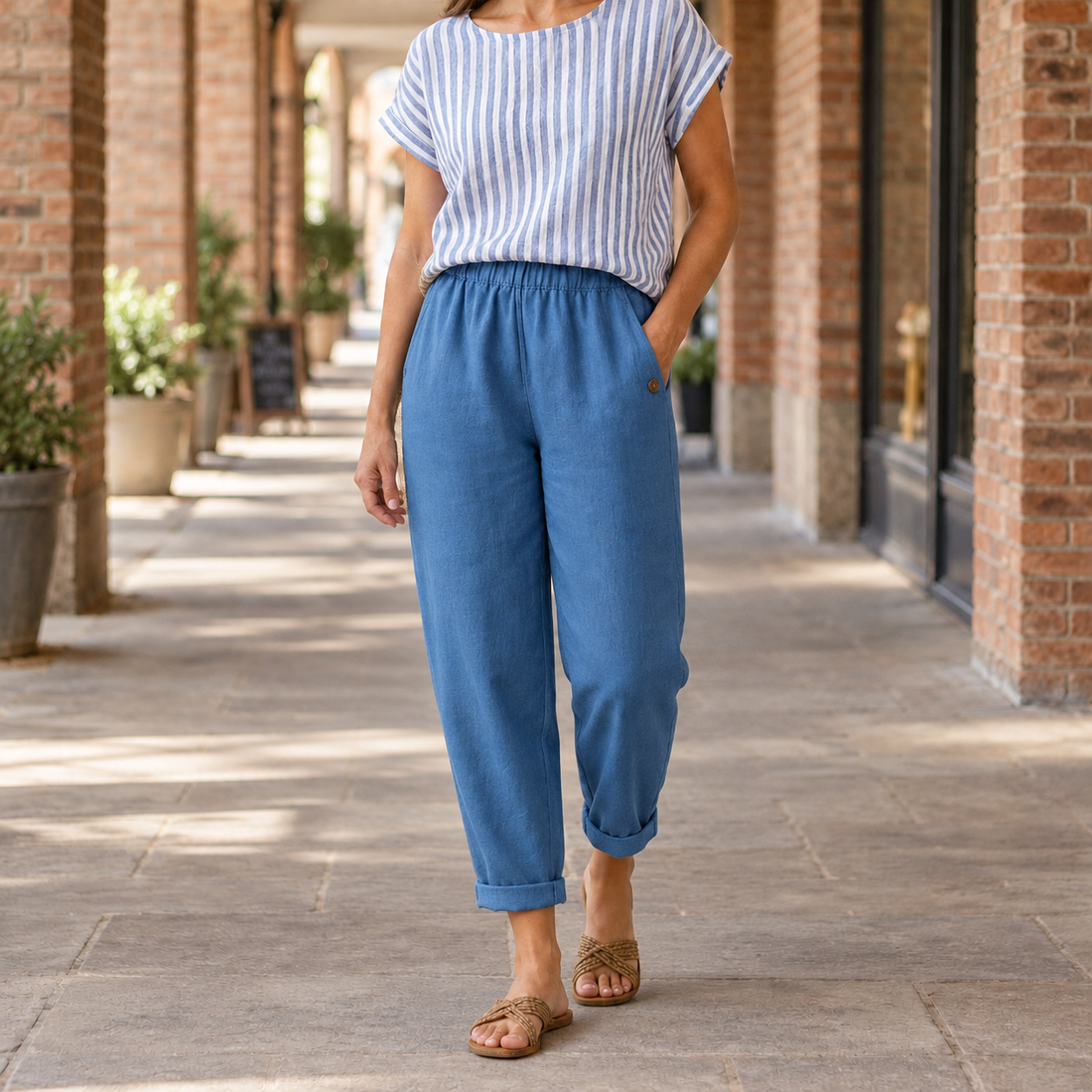 Alba-Faye Relaxed Pants - Blue