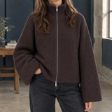 Olive Ribbed Sweater - Brown