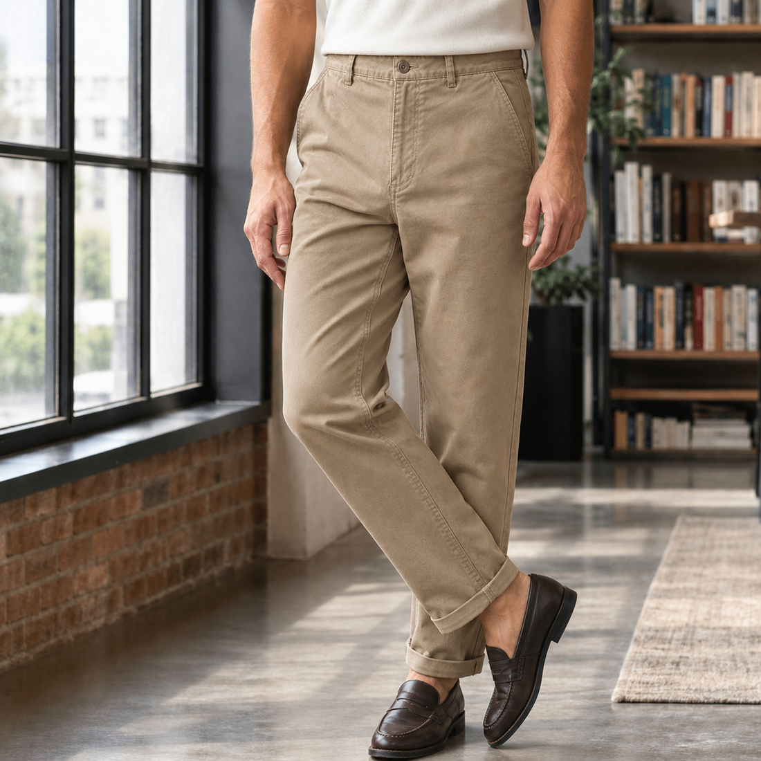 Austin Straight Pants - Khaki